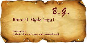 Barczi Györgyi névjegykártya