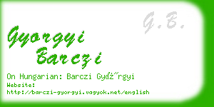 gyorgyi barczi business card